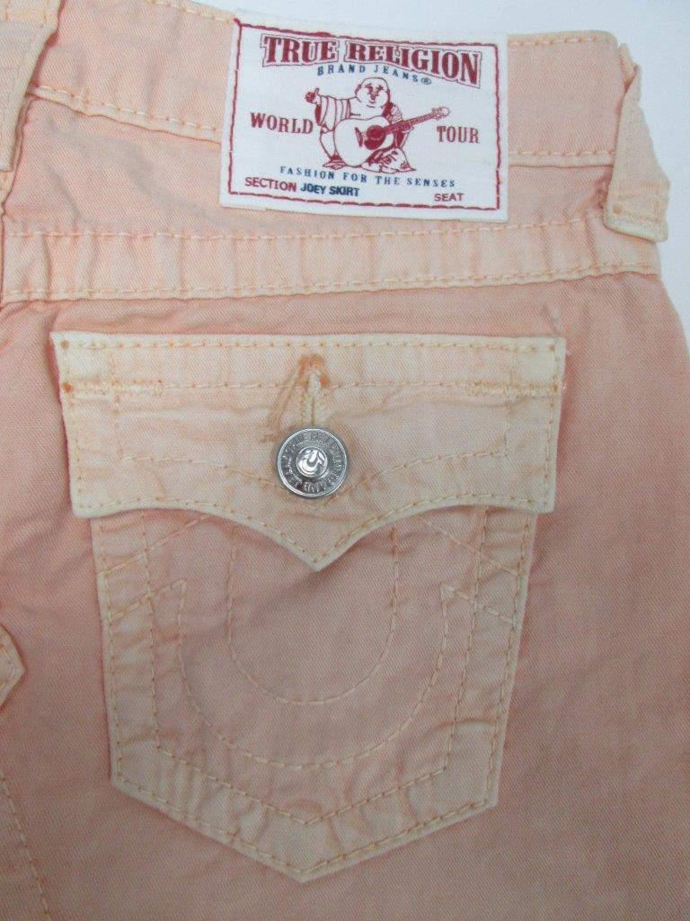 TRUE RELIGION KIDS GIRLS ORANGE TANGERINE MINI STRAIGHT JOEY SKIRT