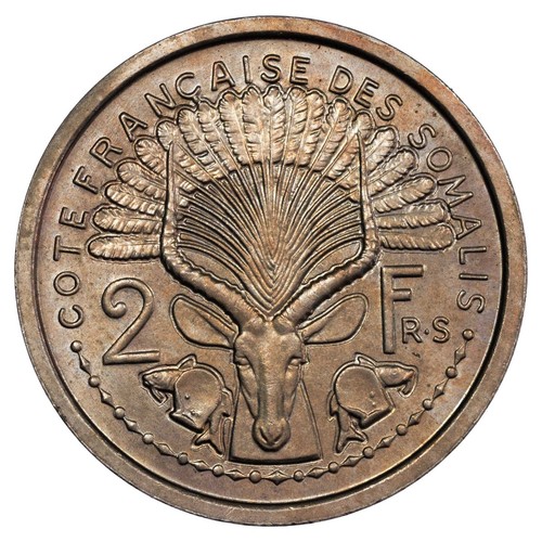 Côte française des Somalis - 2 francs 1948 ESSAI - nickel-bronze KM.E2 colonie - Picture 2 of 2