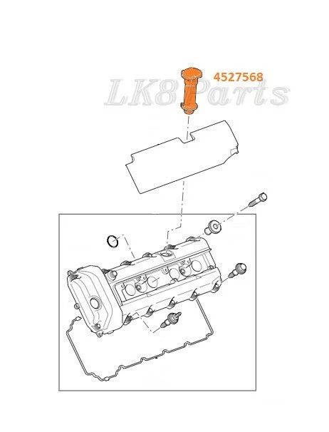 Tapa de cuello de llenado de aceite 4527568 Land Rover LR3 Range Rover Sport V8 4.2 4.4 06-09 Foto 4 de 4