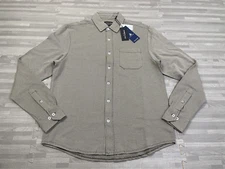 Kenneth Cole Mobility Knit Long Sleeve Shirt Super Soft Mens Medium Taupe $69