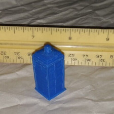 Blue (Dr Who Tardis)  1.25' hard plastic (Police Box) see pics, Read, free ship
