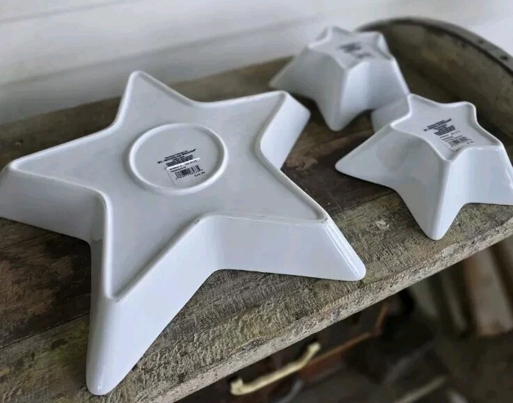 NEW St. Nicholas Lg 15" Porcelain STAR Baking / Serving 3 Set TIS THE SEASON ⭐️ - Image 4 of 4