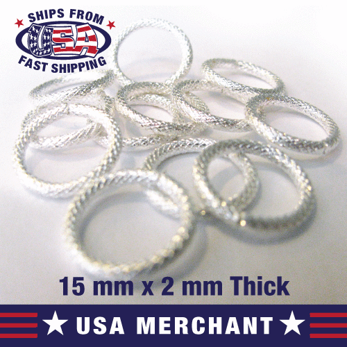 12 Stck. Ausgefallene Kreuz Luke Versilbert Offen Biegering 15 mm Schmuck Teile - Bild 2 von 2