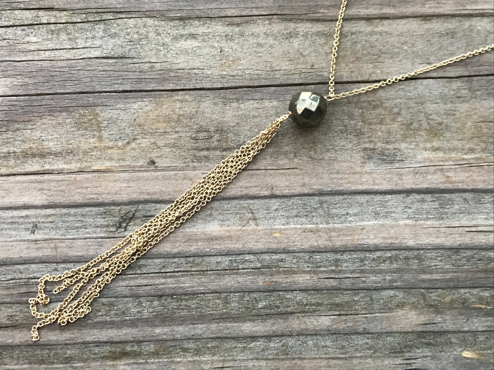 Nordstrom Rack Necklaces gold Tone faceted bead & tassel chain Jewelry