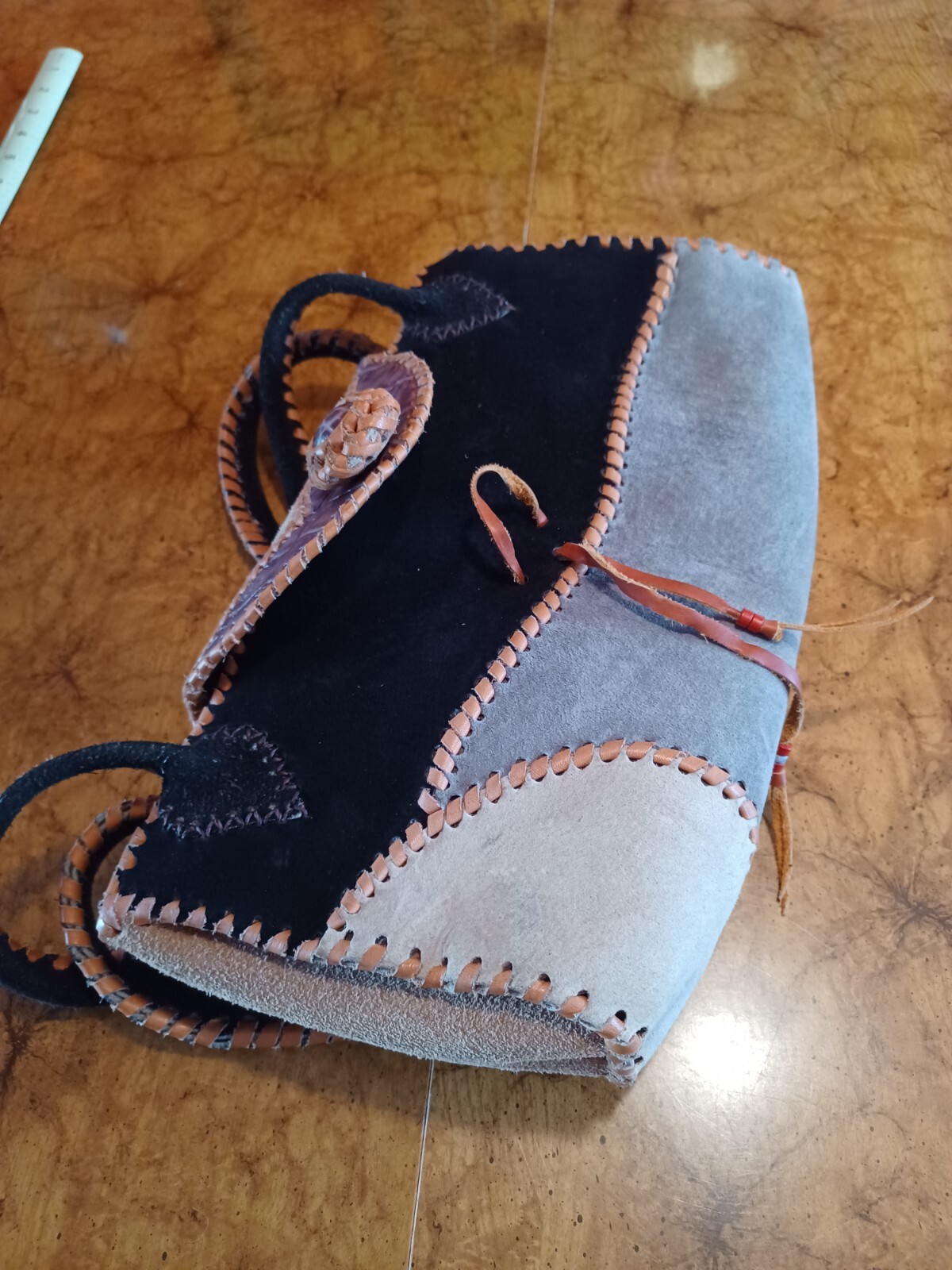 Unique Suede Patchwork Boho Purse Shoulder Bag Bo… - image 10