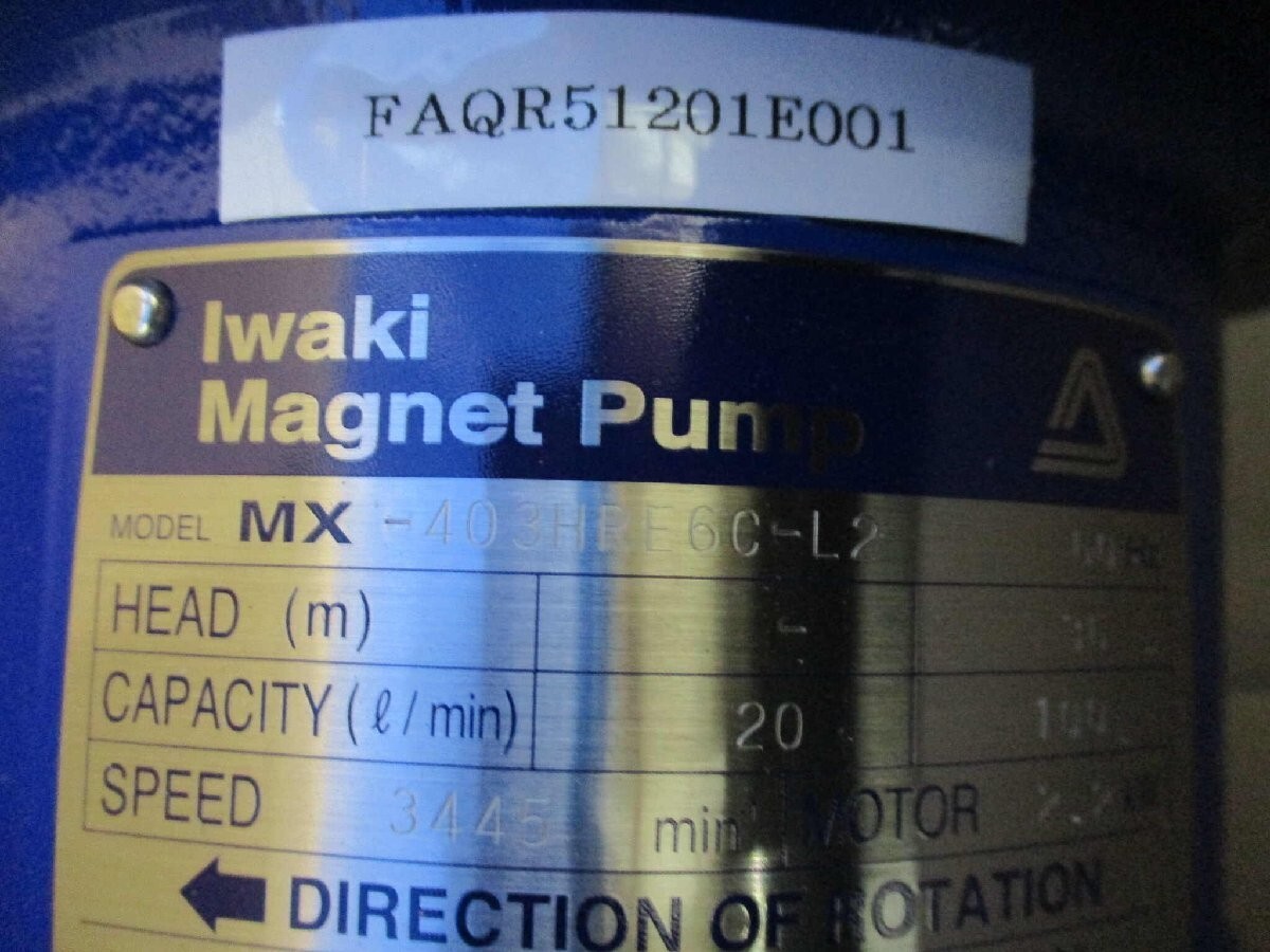 MINT CONDITION IWAKI MX-403HRE6C-L2 MAGNET PUMP / TOSHIBA IKH3
