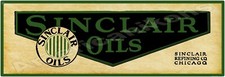1921 Sinclair Oils, Chicago New Metal Sign, 12" x 36" USA STEEL XL Size - 4 lbs