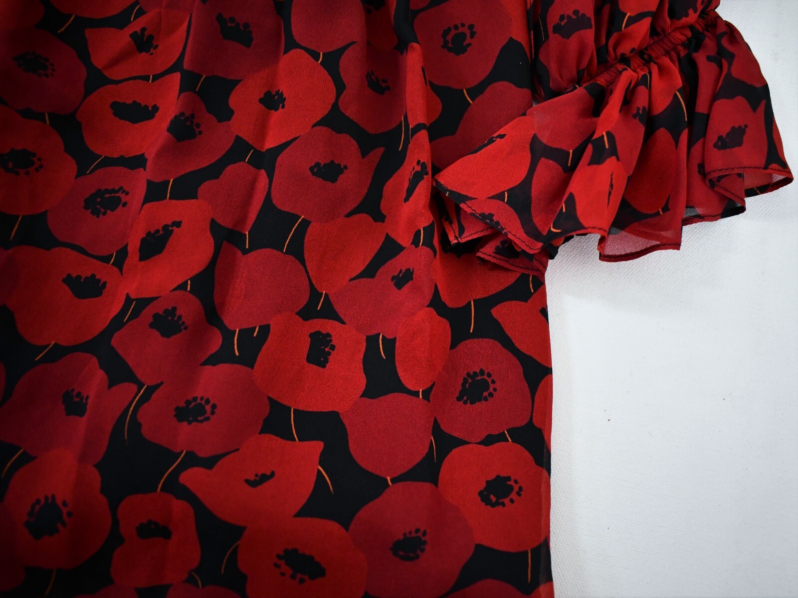 SAINT LAURENT ️ABITO MINI F40 M FRANCIA stampa Georgette seta seta UNA SPALLA F40 M FRANCIA