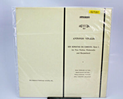 Antonio Vivaldi Six Sonatas Da Camera Opus 1 for Two Violins Violincello MHS-804