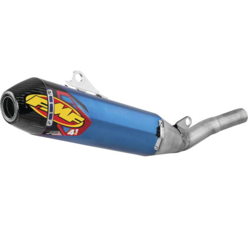 FMF 4.1 RCT Ano Blue Ti w/ Carbon Cap Slip On 041603 Honda CRF450R/RX 2021-2023 - Picture 1 of 1