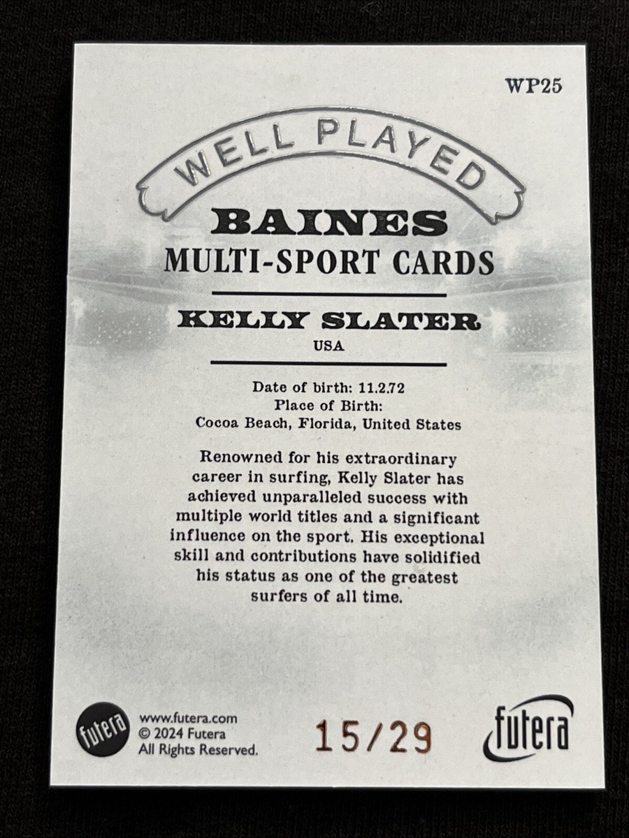 2024 FUTERA VINTAGE HEROES KELLY SLATER WELL PLAYED GOLD /29