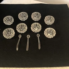 Made In Japan Clear Glass Open Salt Cellars Set Of Eight