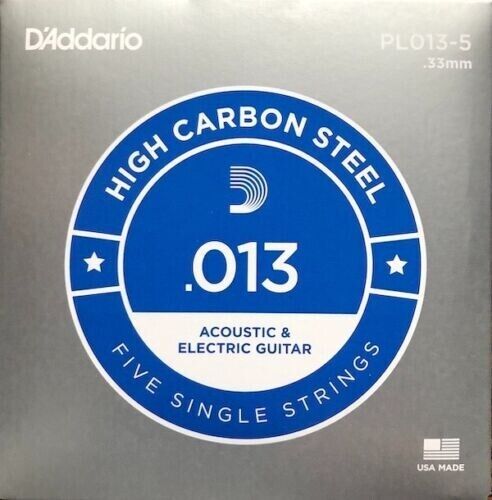 10 Pack .013 Single D'Addario Plain Steel Electric or Acoustic Guitar Strings - Picture 2 of 18