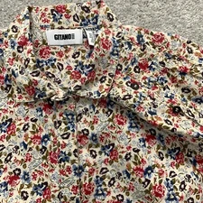 Gitano Button Up Shirt Women's Medium Multi Floral All over Print Vintage 90s