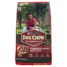 Purina Dog Chow Complete Adult Dry Dog Food, High Protein Real Beef, 44 lb
