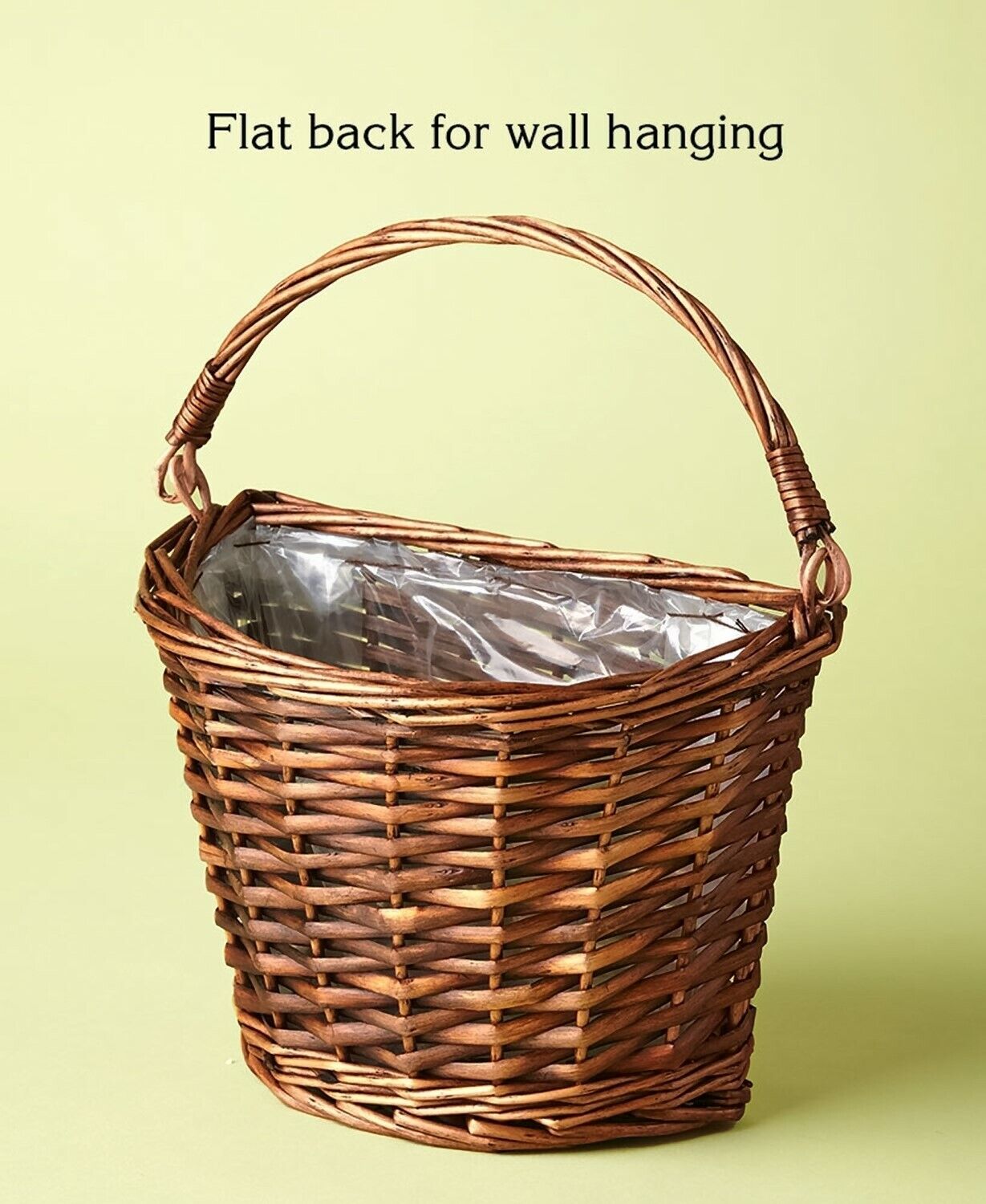 Hanging Brown Wicker Wall Basket 上品 【SALE／85%OFF】 Home Pot Flower Decor