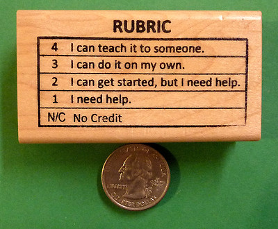 Proficiency Rubric 4321NC, Teacher's Wood Mounted Rubber Stamp