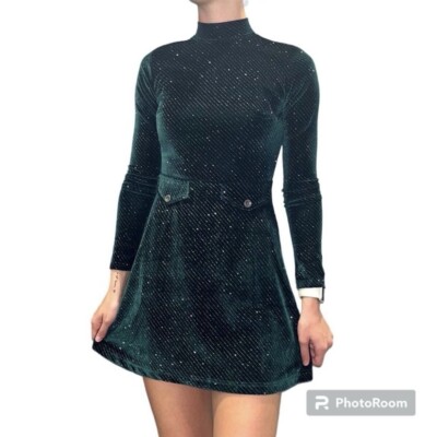 slim fit dress slacks UNIQUE VINTAGE- OLIVE VELVET SWING DRESS – HepKat Clothing main image 1