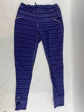 Athleta Yoga Pants Women's Size Small Purple Black Pull On Activewear Waist Tie