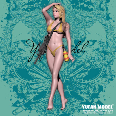 1/18 1/24 1/35 Mini Long Hair Bikini Girl DIY Unpainted Unassembled Resin Model 