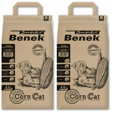 Premium Bio-Katzenstreu Super Benek Corn Cat Ultra Natürlich 7l x 2