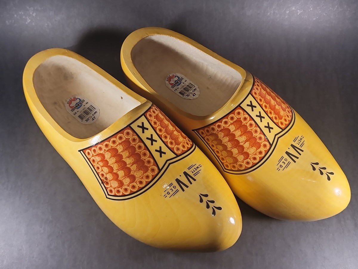 Dutch Holland Netherlands Wooden Shoes Clogs WETT GED VV 30½cm