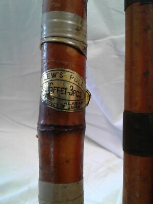 Vintage LEWS POLES ALABAMA/JAPAN 16FT 3PCS cane fishing pole tackle lake  decor C | eBay
