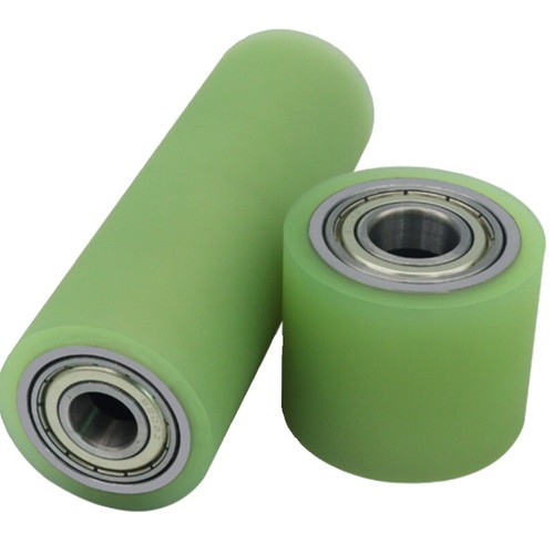 Polyurethane Steel Core Roller With Two Bearing Guiding Wheel Flat Belt Idler PU - Picture 2 of 6