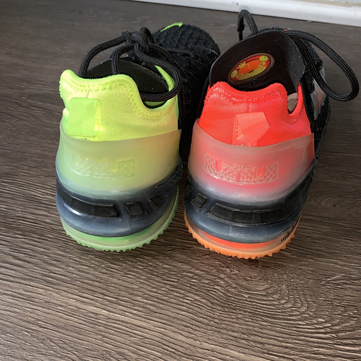 Nike LeBron XVIII 18 GS Black Crimson Volt Shoes CW2760-009 Size