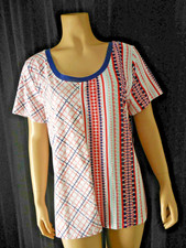 SLEEP SENSEP PJ sleep Shirt Med white multi color Polka dots short sleeve NWT