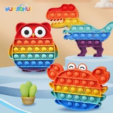 Rainbow Pop Push Bubble Fidget Sensory Toy Stress Relief Anxiety Kids Adult