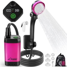 WADEO Portable Shower for Camping, 6000mAh Rechargeable Camping Shower with LED
