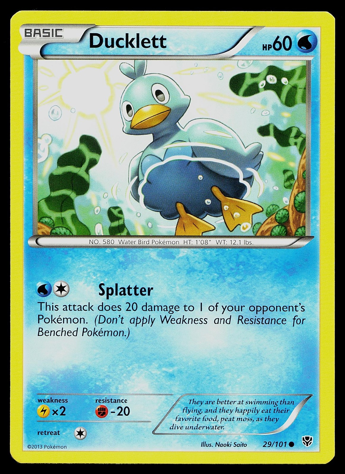 Pokemon Card Plasma Blast Ducklett 29/101 Common