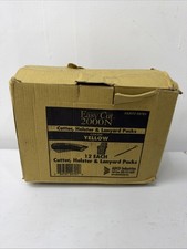 Modern Box Cutter, extra tape cutter at back, dual side edge guide Yellow Qty 12