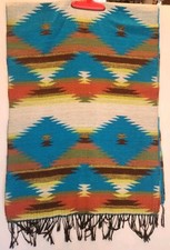 Boho Southwestern Aztec Fringe Shawl Wrap Blanket Scarf Poncho