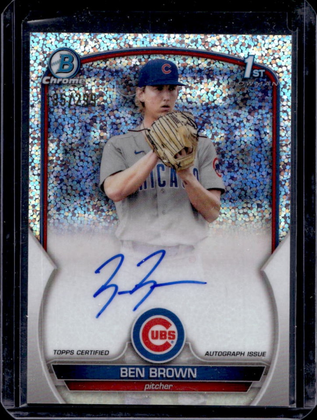 2023 Bowman Ben Brown Chrome Auto Speckle Refractor 1st #/299 Cubs
