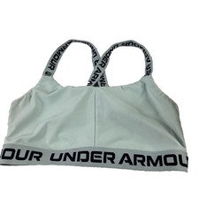 Under Armour Sports Bra Womens XL Mint Green Racerback Logo Elastic 1380056