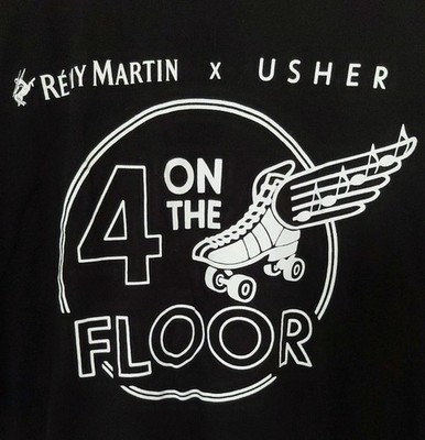 Remy Martin X Usher Collab 4 On The Floor  Black T-Shirt Size Large Short Sleeve