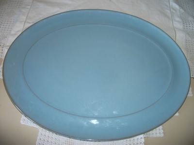 DENBY OVALE KOLONIALBLAUE SERVIERPLATTE 37 cm x 28 cm