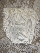Vtg Hanes Her Way Nylon Hi-cut Bikini Panties Sz 7 Silky White Nylon Underwear