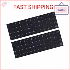 English Keyboard Stickers, 2 Pack Replacement Keyboard Letters Sticker with Whit