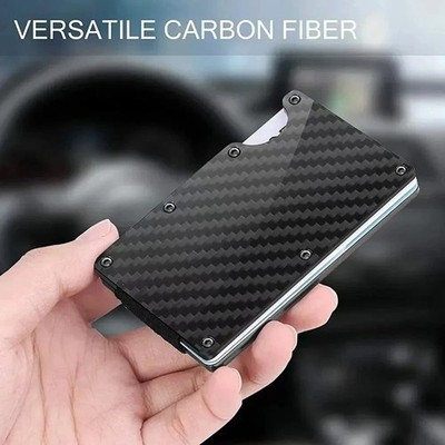Ridge Style Titanium RFID Blocking Wallet Slim Metal Wallet with Cash Strap Clip