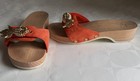 Vintage Celine Koi Fish Orange & Gold Clog Sandals Mules EU37 US 6.5 — photo 3