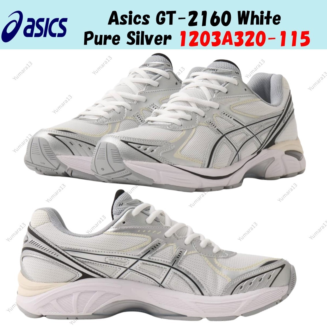 Asics GT-2160 White Pure Silver 1203A320-115 Men's Size | eBay
