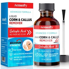 Corn Removers for Toes Foot: Liquid Salicylic Acid 17 Corns 1 Ounce, Clean