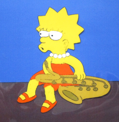 #ad #ad 1990s SIMPSONS LISA SAXOPHONE FOX ORIGINAL PRODUCTION CEL Walt Disney bart homer $595.00