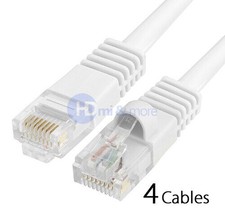 4x 100FT CAT5e Cable Ethernet Lan Network CAT5 RJ45 Patch Cord Internet White