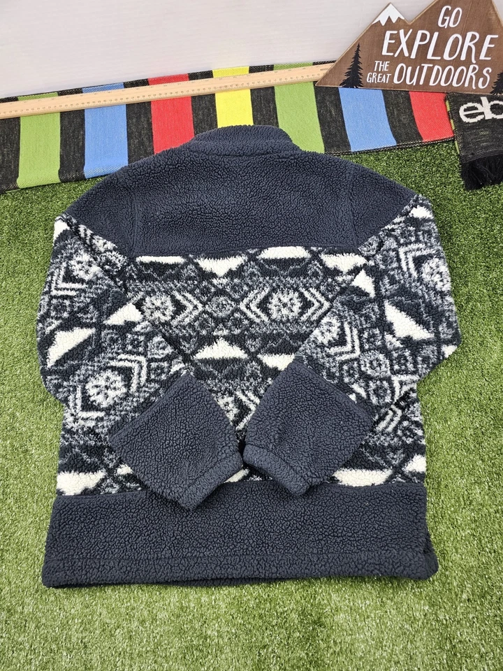 pulôver de lã feminino columbia S sherpa padrão asteca pulôver frontal preto - Imagem 2 de 4