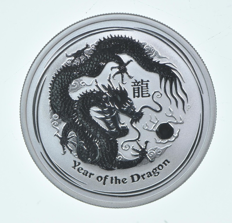 2012 P Australia 50 Cents Silver Lunar Year Of The Dragon 1/2 Oz *0949