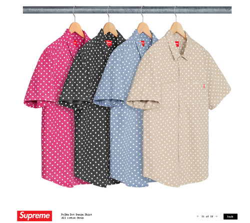 Supreme, Supreme Polka Dot Denim Shirt Embroidery BLACK size M (Spring/Summer 2018)